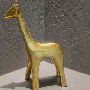 Vintahe Ceramic Anstract Golden Giraffe Figurine 9"